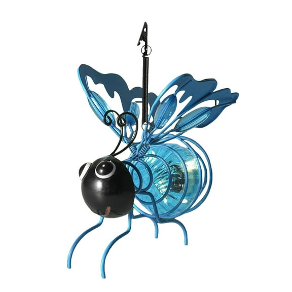 Solar Bees Lights Outdoor, 2025 New Metal Hanging Solar Garden Bee Light with Bouncy Springs Outdoor Patio Garden Decor Bee Solar Light for Christmas, Yard, Patio, Porch