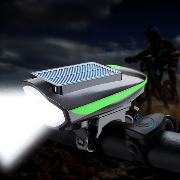 Solar Bike Front Light 3 Modes IPX4 Water Proof Rechargeable Bike Headlight ,1PCS