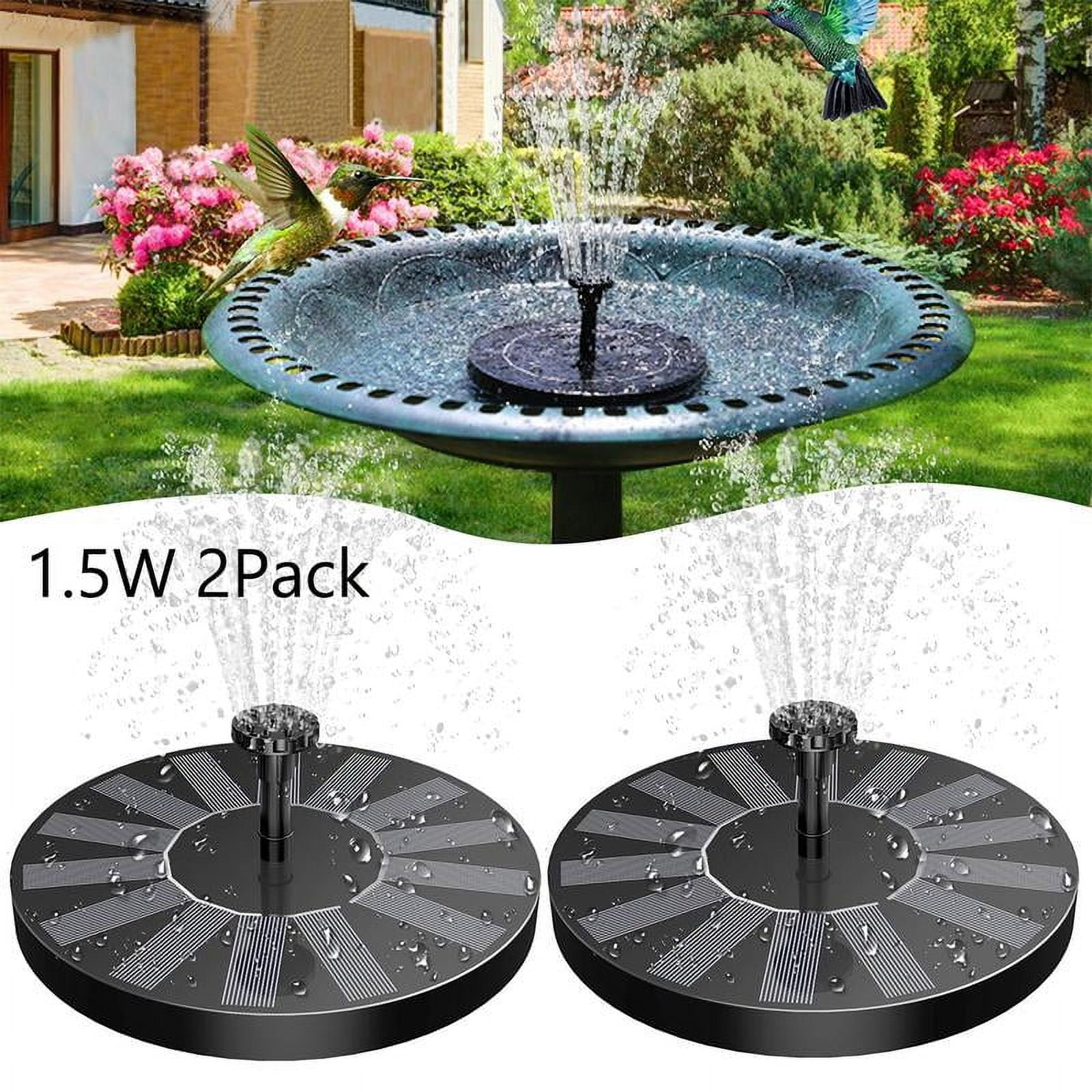 Solar Bird Bath Fountain with 6 Nozzles, Solar Fountain Pump for Bird