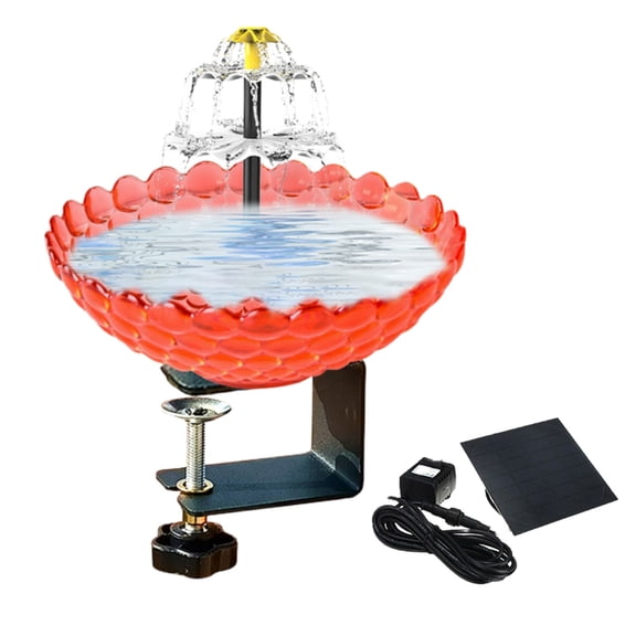 Solar Bird Bath Fountain Outdoor Garden Mini Solar Powered Water Basin for Backyard Patio Decor with Pump