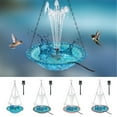 thumbnail image 1 of Solar Bird Bath Fountain Outdoor Hanging Feeder | Floating Water Feature Garden Decor | USB Powered with 4 Replaceable Spray Nozzles | Plastic & Metal | 18in x 9.25in | 2025 Patio Accessory, 1 of 8