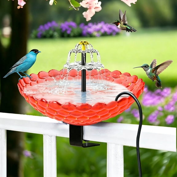 Solar Bird Bath Fountain, Outdoor Mini Solar Powered Water Basin, Weather Resistant Flowing Water Garden Yard Ornament for Backyard Decoration Attracting Birds