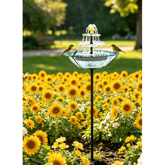 Solar Bird Bath Fountain for Outside, Bird Bath with Solar Fountain, Adjustable Solar Bird Bath, Outdoor Water Fountain with Multi-Spray Modes, Yard Patio Lawn Bird Attracting Decor