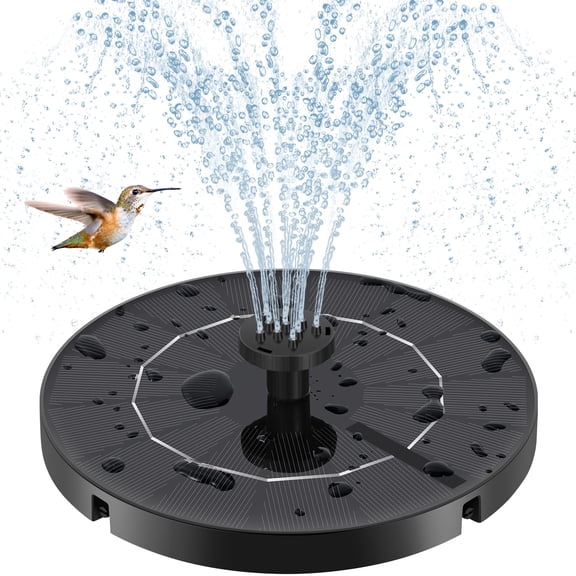 Solar Bird Bath Fountain Pump, Floating Solar Powered Water Fountain with Nozzles, Outdoor Garden Pond Pool Decoration for Hummingbirds, No Battery Required