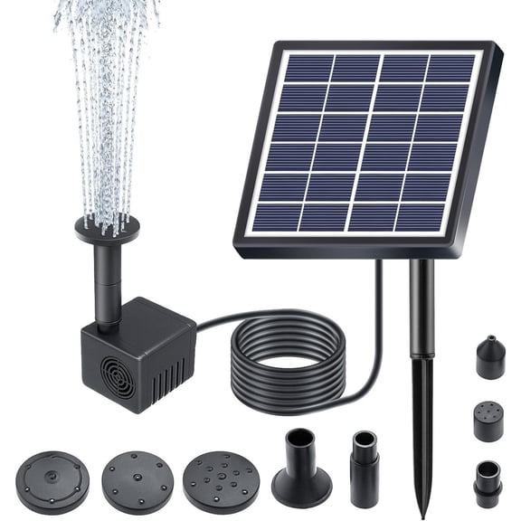 Solar Bird Bath Fountain Pump USB  + Solar  Water Pump for Birdbath Small Pond Garden Decoration