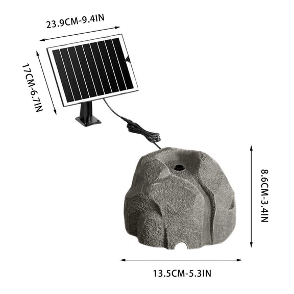 Solar Bird Bath Fountain with Solar Pump - Outdoor Garden Water Feature for Birds, Butterfly Attractor, Freestanding Aerator Pump, Durable Faux Stone Base, Easy Setup for Ponds & Patios Gray