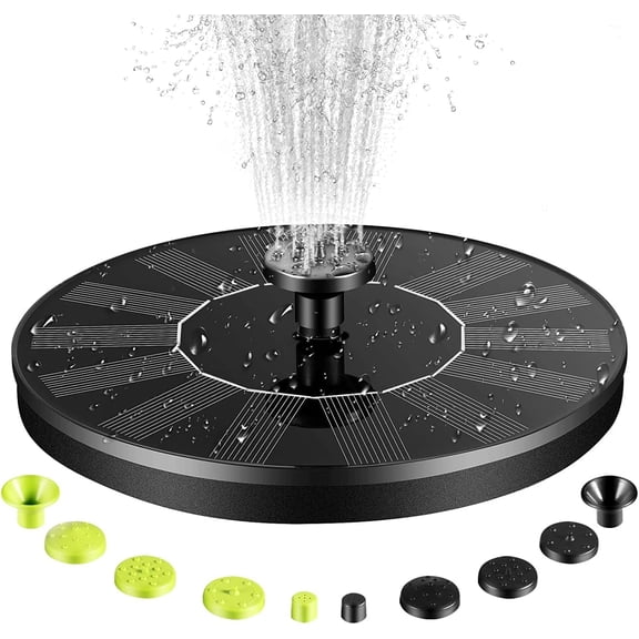 Solar Bird Bath Fountains, 1.4W Upgraded Water Pump, Floating & Standing Dual Use Design, 10 Adjustable Spray Nozzles for Garden Pond Pool Outdoor Landscape Decor