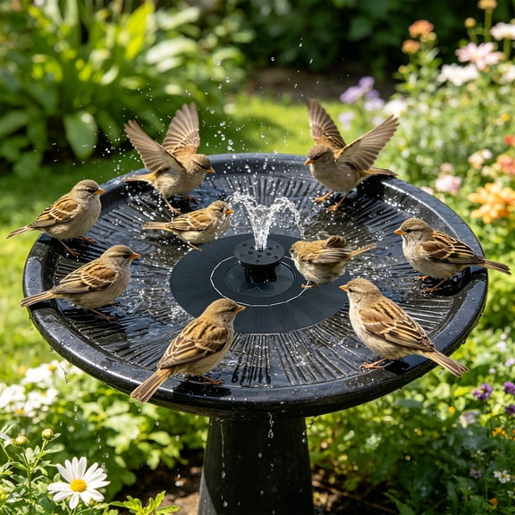 Solar Bird Bath Fountains,Upgraded Solar Powered Water Fountain ,Floating Solar Pond Fountain for Bird Bath, Garden, Pond, Pool, Outdoor