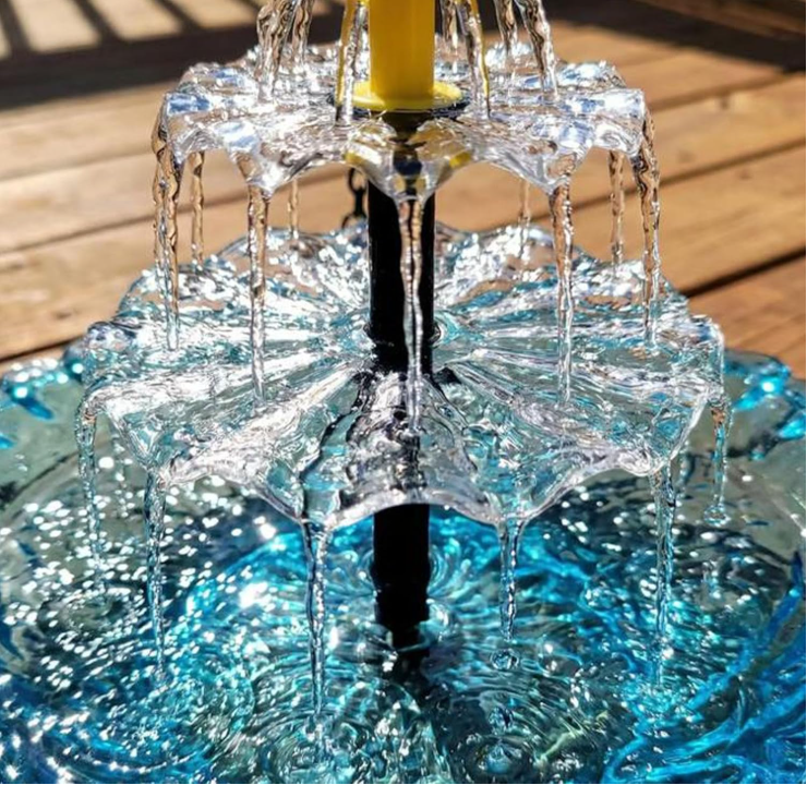 Solar Bird Bath Fountains – Vibrant Glass Bowl with Cascading Water & Wildlife Allure(Blue)