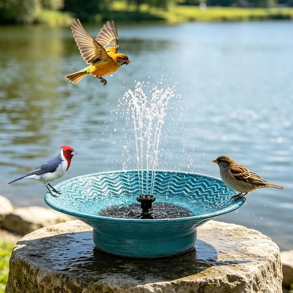 Solar Bird Bath for Outside, Vintage Outdoor Garden Metal Bird Bath Fountain, Solar Powered Bird Bath Fountain for Garden Patio Decor