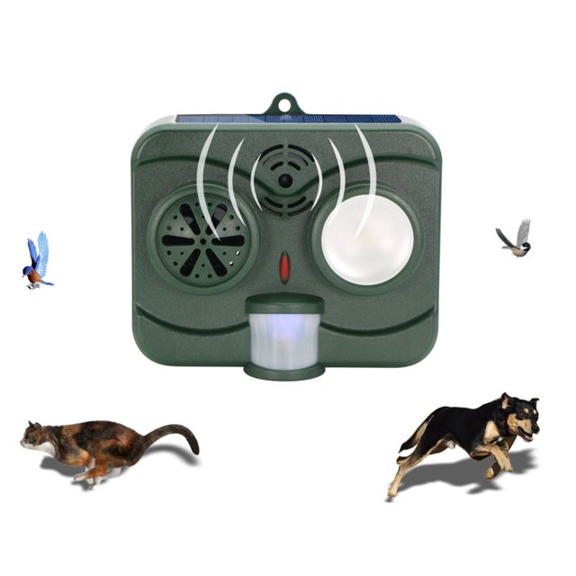 Solar Bird Cat Dog Repeller Ultrasonic Alarm Animal Repellent For