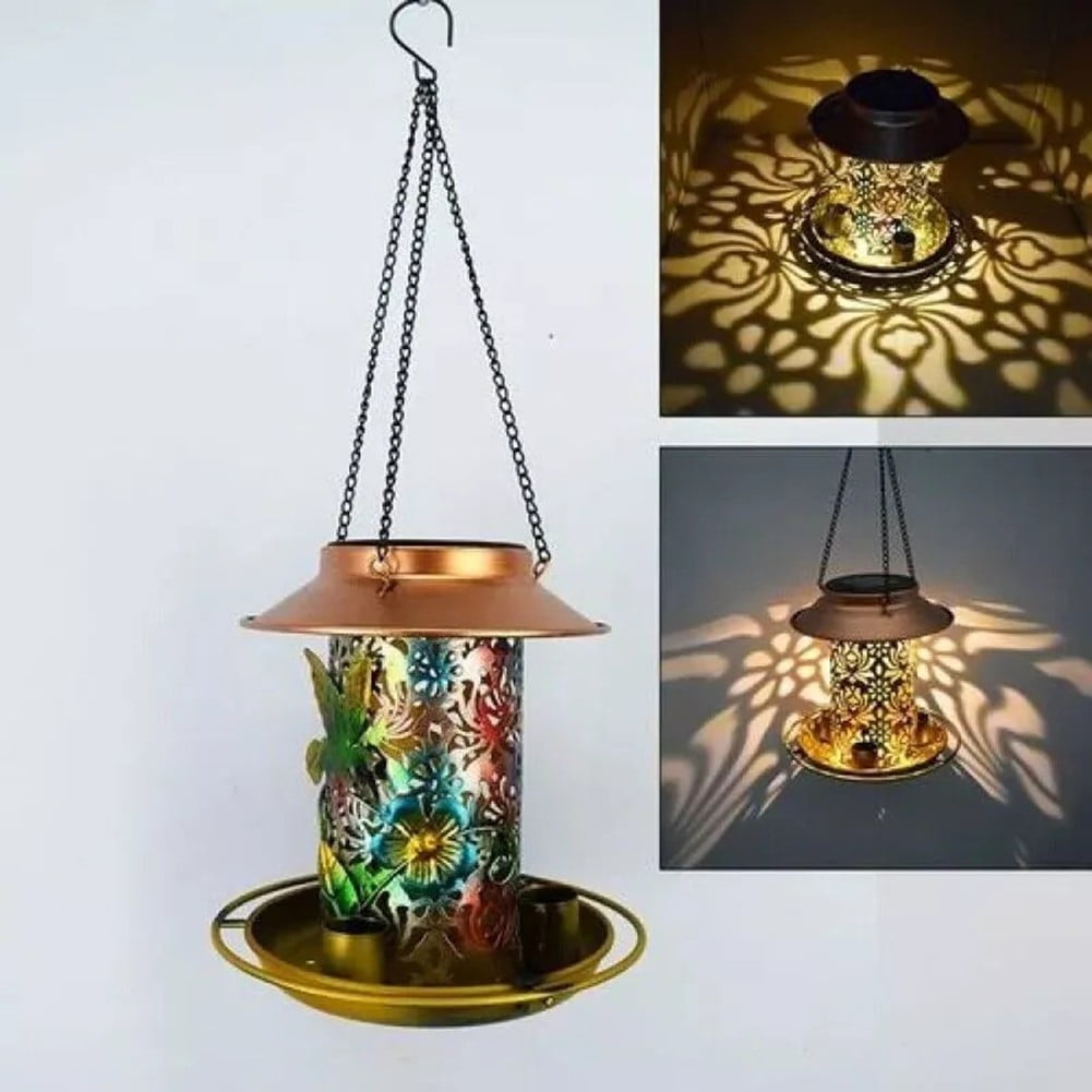 Solar Bird Feeder for Outdoors Hanging Hummingbird Feeders Wild Birds