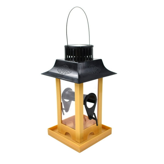 Solar Bird Feeder with Led Lights | Large Capacity Anti-Squirrel Design | Easy to Clean & Fill | Pvc Hanging Bird Feeding Station
