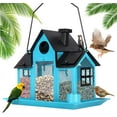 thumbnail image 1 of Solar Bird Feeders House for Outside Hanging, Metal Wild Bird Feeder for Outdoors Large Capacity Cardinal Birdfeeder Birdhouses Metal Bird Feeding Station Blue, 1 of 11
