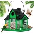 thumbnail image 1 of Solar Bird Feeders House for Outside Hanging, Metal Wild Bird Feeder for Outdoors Large Capacity Cardinal Birdfeeder Birdhouses Metal Bird Feeding Station Green, 1 of 12
