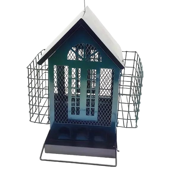Solar Bird Feeders House for Outside Hanging, Metal Wild Bird Feeder for Outdoors, Large Cardinal Bird Feeder Birdhouses Squirrel Proof Outdoor Bird Feeder Decoration