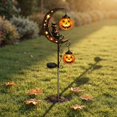 thumbnail image 1 of Solar Black Cat & Pumpkin Moon Garden Stake Light, Halloween Outdoor Waterproof LED Yard Decoration with Crescent Moon, Hanging Jack-o'-Lantern Lantern for Garden, Patio, Walkway, Porch, Black Cat, 1 of 5
