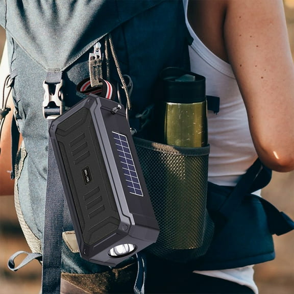 Solar Bluetooth Speaker with Flashlight under $5! Yrmaups Solar Bluetooth Speaker with Flashlight, Portable Outdoor Speaker with Dual Solar Panels, 10W Loud Sound, Water Resistant for Camping