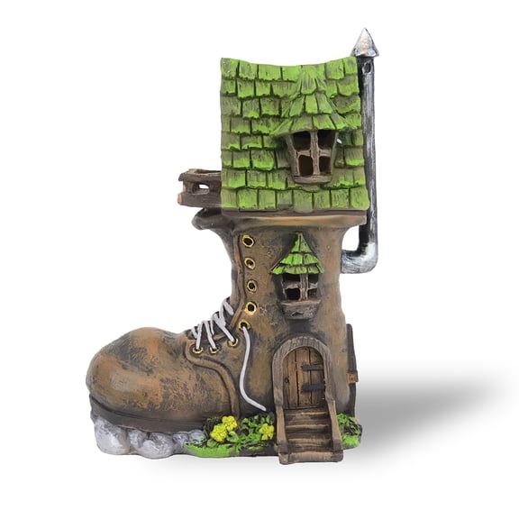 Solar Boot House Fairy Garden Decor Dollhouse Accessory Light Up LED Home Decor