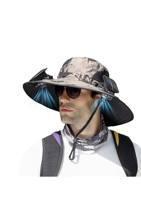Solar Breeze Fan Hat, Solarbreeze Fan Hat ,Dual Power Supply Cooling Cap Equipped ,Detachable Adjustable, Breathable Durable Material, Practical Summer Accessory For Hiking And Outdoor Sports