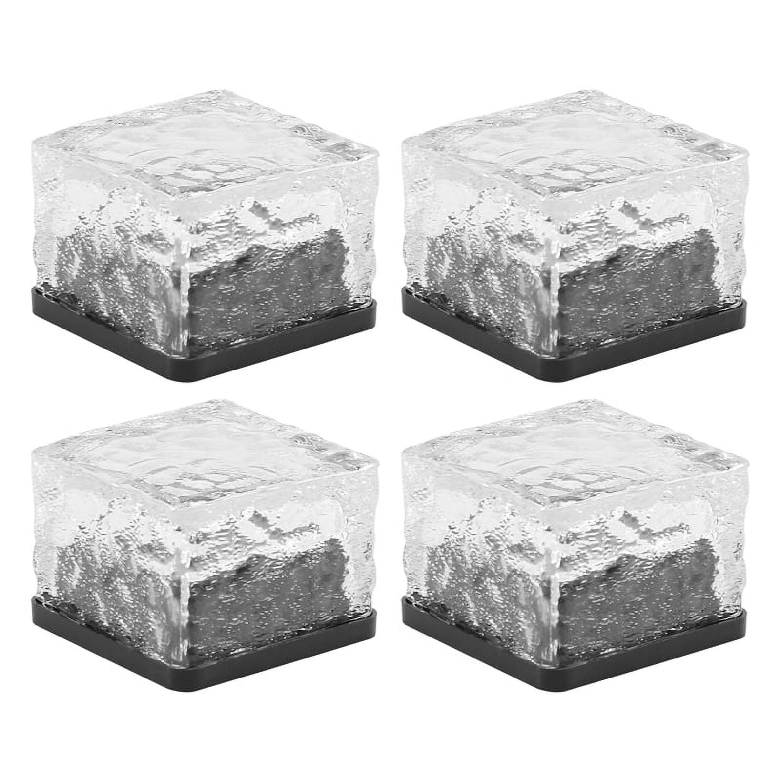 Solar Brick Lights 4 Pack Solar Ice Square Lights Solar Glass Brick