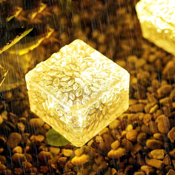 Solar Brick Lights-Outdoor Solar Lights for Yard-Solar Brick Landscape Path Light 3 Pack LED Light Brick Garden Decor for Pathway Patio Walkway Backyard Decoration