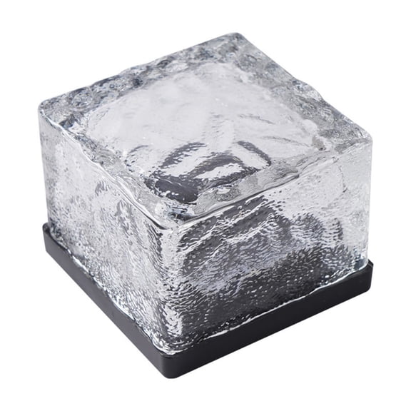 Solar Brick Lights Outdoor Waterproof Garden Decor, Patio Yard Walkway Pathway Lighting, Automatic Ice Glass LED Landscape Luminaries
