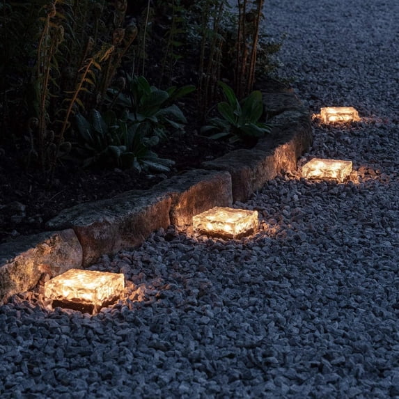 Solar Brick Lights Outdoor Waterproof Patio, Garden Walkway, Yard Decor, Energy Efficient LED Lighting, Durable Weather Resistant Design