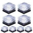 thumbnail image 1 of TiokMc Solar Brick Lights 8 Pack, Frosted Glass Ice Cube LED Rock Lamps, Waterproof Outdoor Landscape Lights for Garden Path Patio Yard Decoration, Cold White, 1 of 9