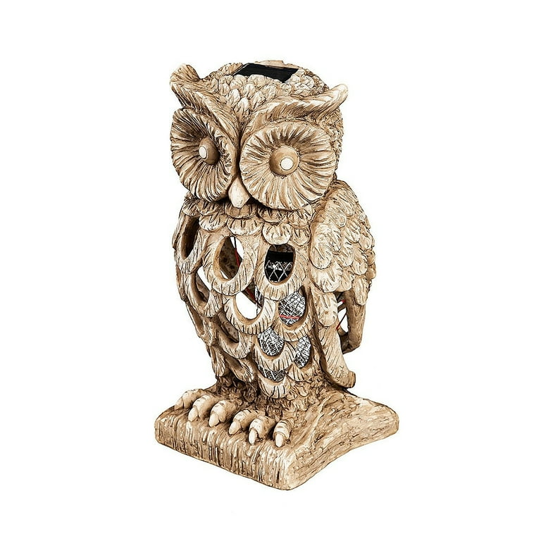 owl様用 ASTRAEUS Porcelain Owl Solar Landscape Lights Figurine, Color