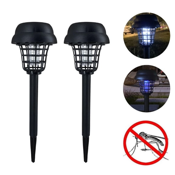 Solar Bug Zapper Killer Solar Light Power Repellent Lamp for Moth, Gnat, Fly, Small Flying Insect Indoor Outdoor Garden Patio, Purple & White