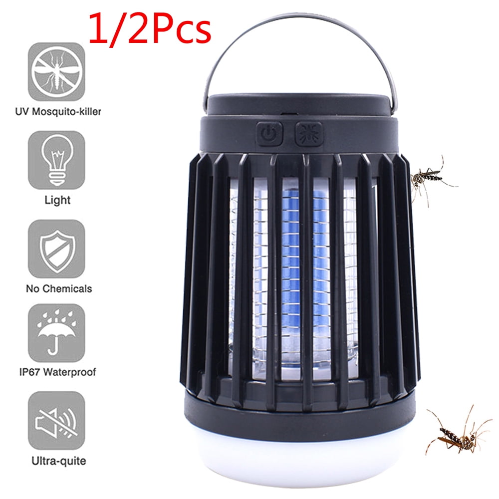 SUPOLOGY Camping Lantern with Bug Zapper,IP67 Waterproof 4 Lighting Modes Dimmable USB Rechargeable for