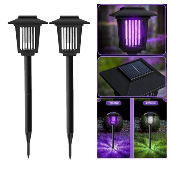 Solar Bug Zapper Outdoor, 23 inch Solar Mosquito Zapper with Ground Stake, Waterproof Fly Insect Zapper with Illuminated Light, Mosquito Killer for Yard,Garden,Backyard,Pathway