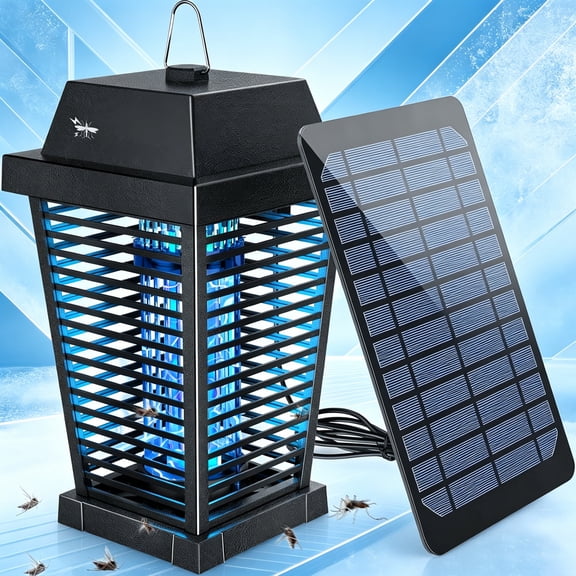 Solar Bug Zapper Outdoor,4500V Mosquito & Fly Killer Lamp,Waterproof Insect Control for Garden, Patio