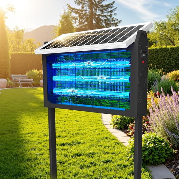 Solar Bug Zapper Outdoor, Mosquito for 3000 sq.ft, IPX6 Waterproof Portable Fly Zapper, Rechargeable Electric Killer, Cordless Insect Mosquitos Trap Patio Yard Home Garden
