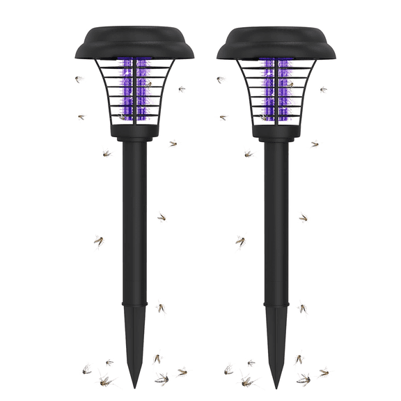 Solar Bug Zapper Outdoor, Rechargeable Mosquito Fly Zapper Lamp Repellent Outdoor Waterproof LED, Solar Powered Mosquito Killer Lamp for Indoor & Outdoor