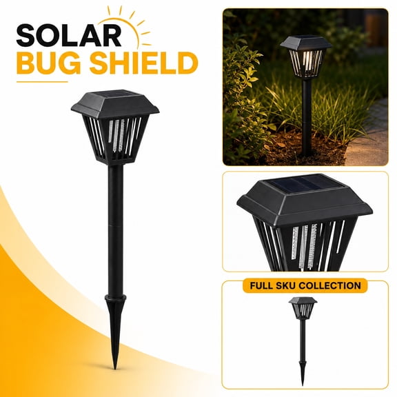 Solar Bug Zapper Outdoor, Waterproof Electric Mosquito & Fly Killer Lamp, Insect Trap for Patio & Garden