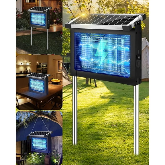 Solar Bug Zapper Outdoor, Waterproof Mosquito Zapper Outdoor Solar Powered, 4500