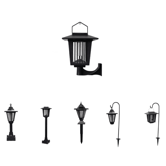 Solar Bug Zapper Repellent Lamp Stake Light, Waterproof Solar Mosquito Zapper, Effective Fly Insect Killer Stake Lamp for Yard Garden (C)