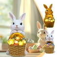 thumbnail image 1 of Solar Bunny with Basket Ornament - LED Light-Up Rabbit Figurine for Home Garden Yard Patio, Waterproof Solar-Powered Bunny Decoration, Festive Easter Spring Home Glow Decor Gift, 5*6*8in, B, 1 of 8