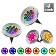 thumbnail image 1 of Solar Buried Garden Lights, 8 LED Lamp Bead，600mah，7 Colors Changing, Auto-On Sensor, Waterproof & Durable Pathway Lighting Kit，Pack of 4, 1 of 9