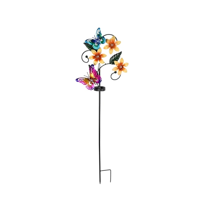 Solar Butterfly Flower Garden Stake Lights, Outdoor Solar Garden Lights ...