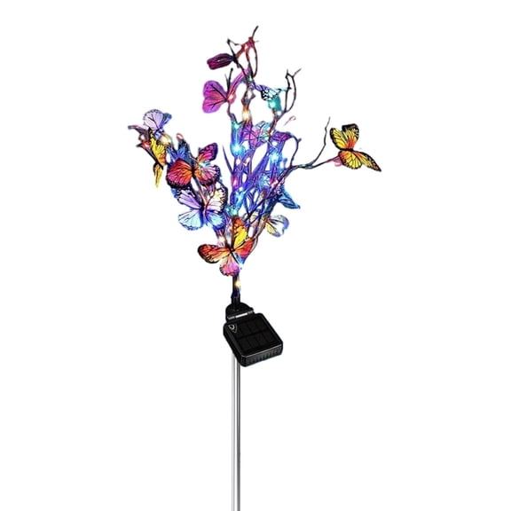 Solar Butterfly Garden Lights Outdoor Waterproof Fiber Optic Stake Lamps For Yard Patio Pathway Decoration 29.5 Inch