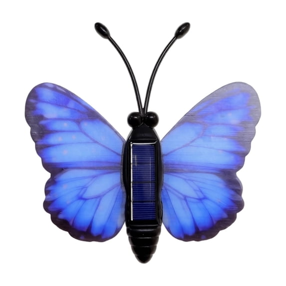 Solar Butterfly Lights Outdoor, Solar Garden Statues Led Landscape Lights for Patio Yard and Pathway, Weatherproof Auto On/off Set Blue