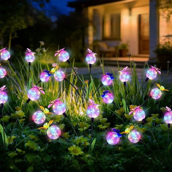 Solar Butterfly Swaying Lights,LED Dancing Landscape Stake Lights,Waterproof Outdoor Decor Lights,Auto Light Control Solar Powered,For Yard Lawn Patio Pathway Backyard Decoration