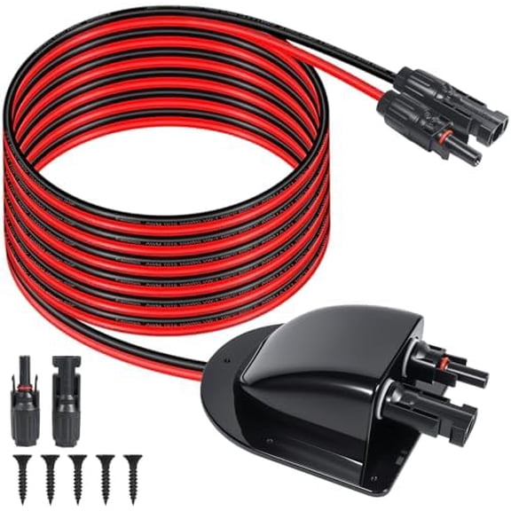 Solar Cable Entry Gland with 10ft 10AWG Solar Extension Cable Compatible with MC4, Weatherproof Roof Cable Entry Housing for RV Camper Van Boat Shed Garage$$Garden & Patio