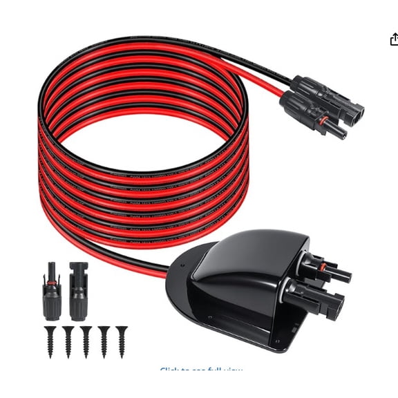Solar Cable Entry Gland with 10ft 10AWG Extension Cable & MC-4 Connectors, Weatherproof Roof Pass-Through Housing for RV, Camper, Boat, Van, Shed