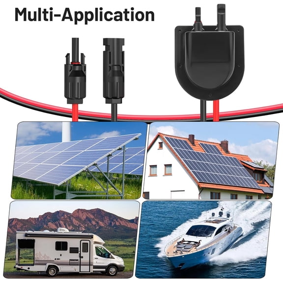 Solar Cable Gland Entry with 10FT 10AWG Solar Extension Cable, Solar Junction Box MC4 Connectors for Roof Panels on RV Boat Camper Van Building Garage Shack$$Garden & Patio