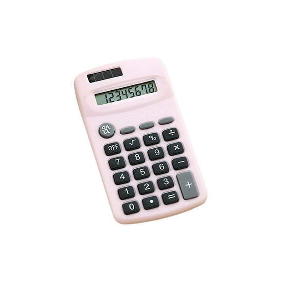 Solar Calculator 8 Digit, Basic Calculator for Students, Portable Pocket Calculator with Large LCD Display, Multifunctional with Percentage and Square Root for Classroom, Home, or School Use