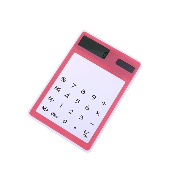 Toyandona Office Supplies Transparent Touch Panel Calculator Pink 1Pack 3.1x4.7in